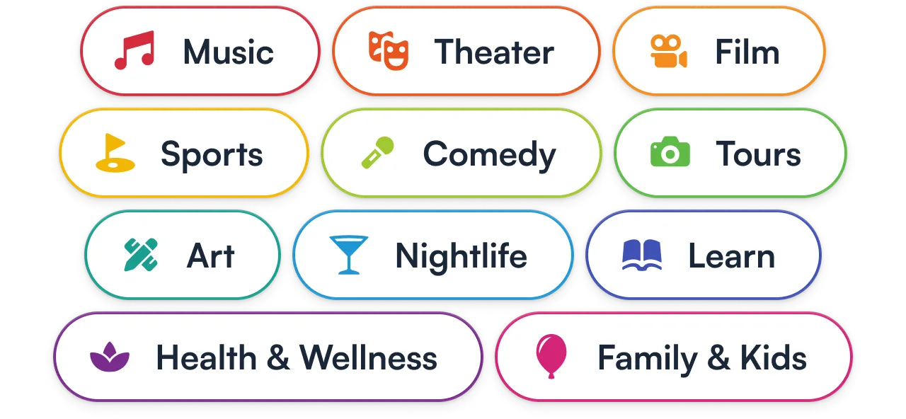 Live events discovery interface